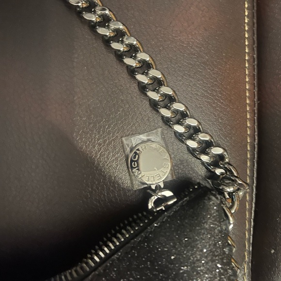 Stella McCartney Black Sparkle Shoulder Bag - Picture 2 of 8